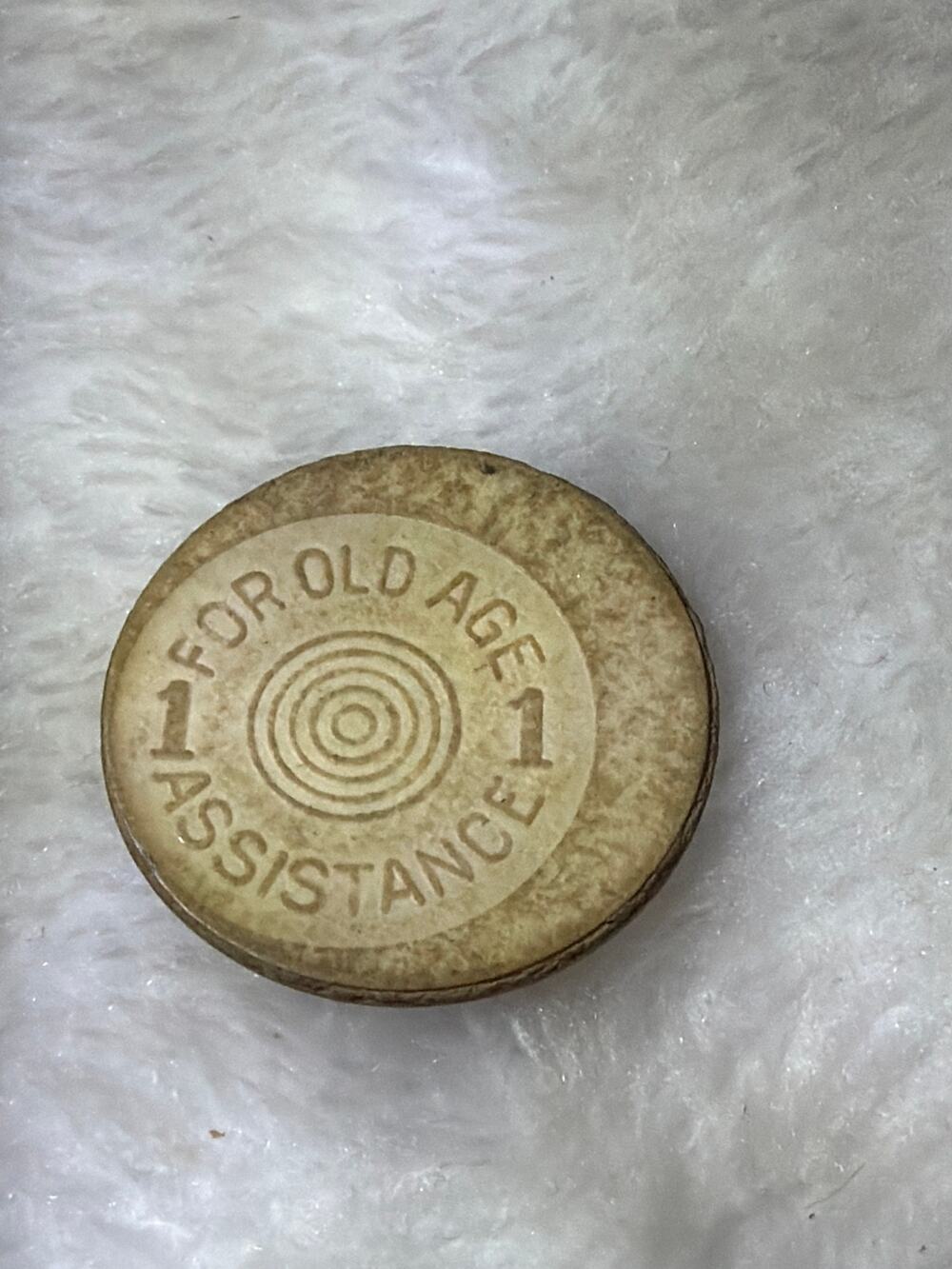 Vintage Oklahoma Sales Tax Token 1 For Old Age Assistance Round Collectible